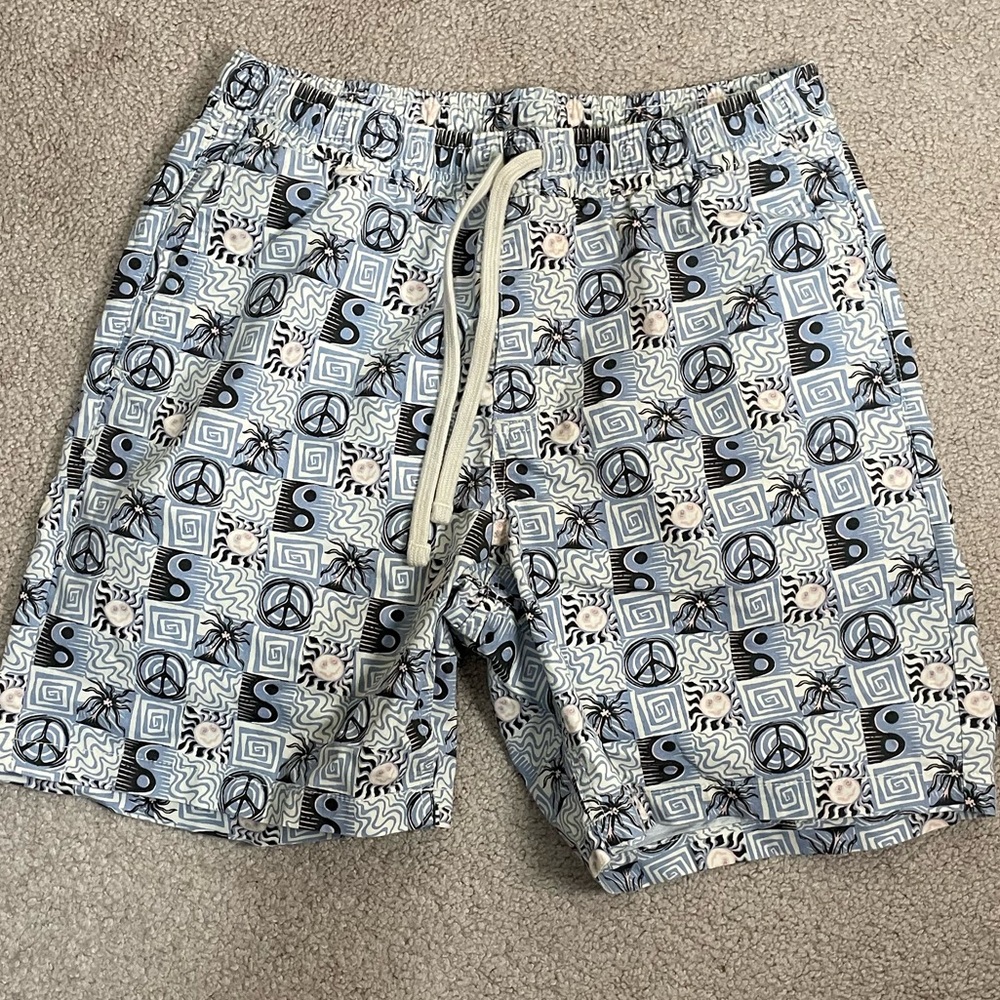 Vans Blue and White Peace Pattern Board Shorts
